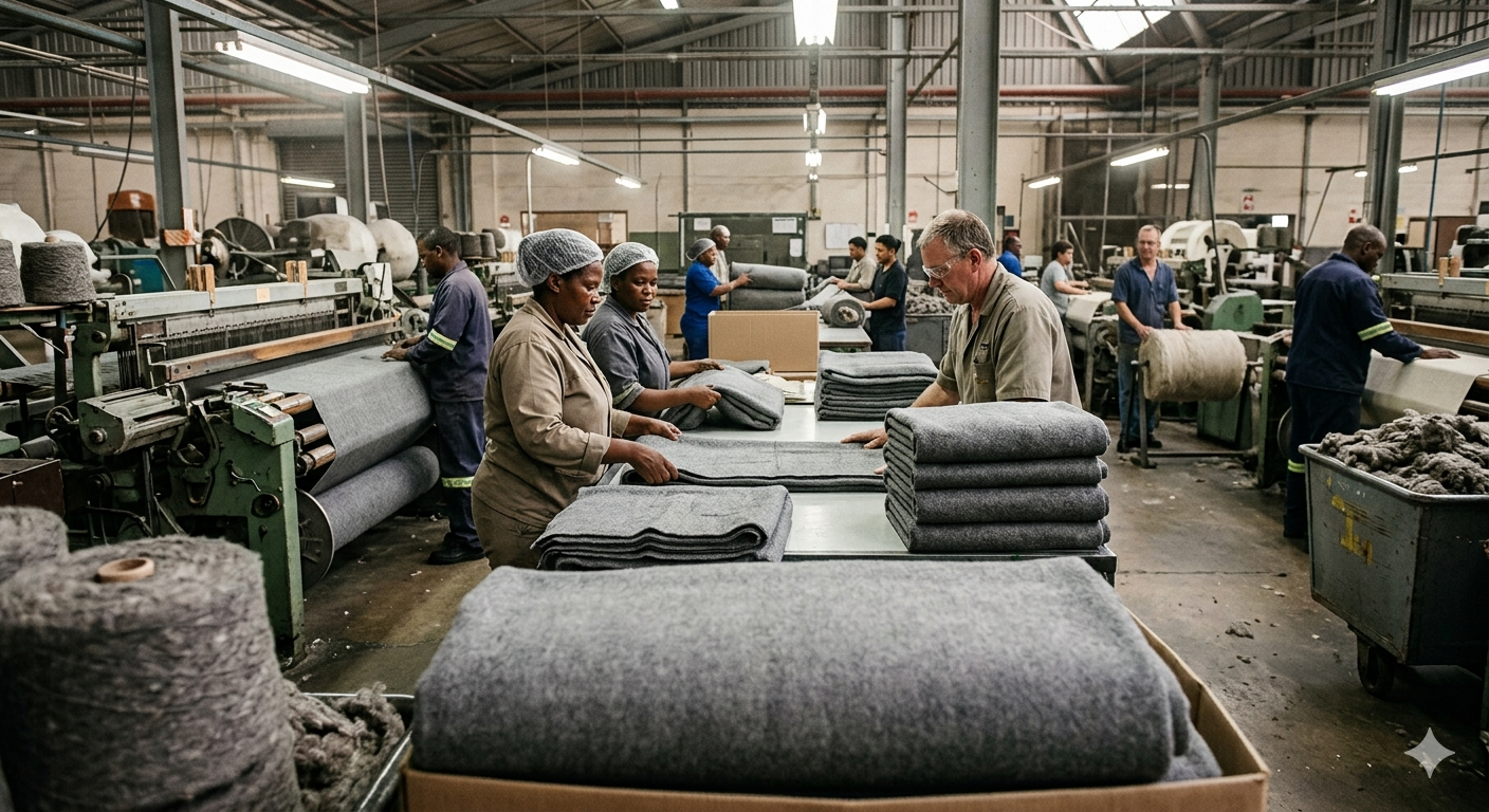 Grey Camping and Emergency Blankets Production